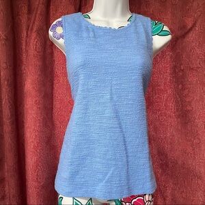 J Crew Blue Terry Cloth Sleeveless Tank Blouse